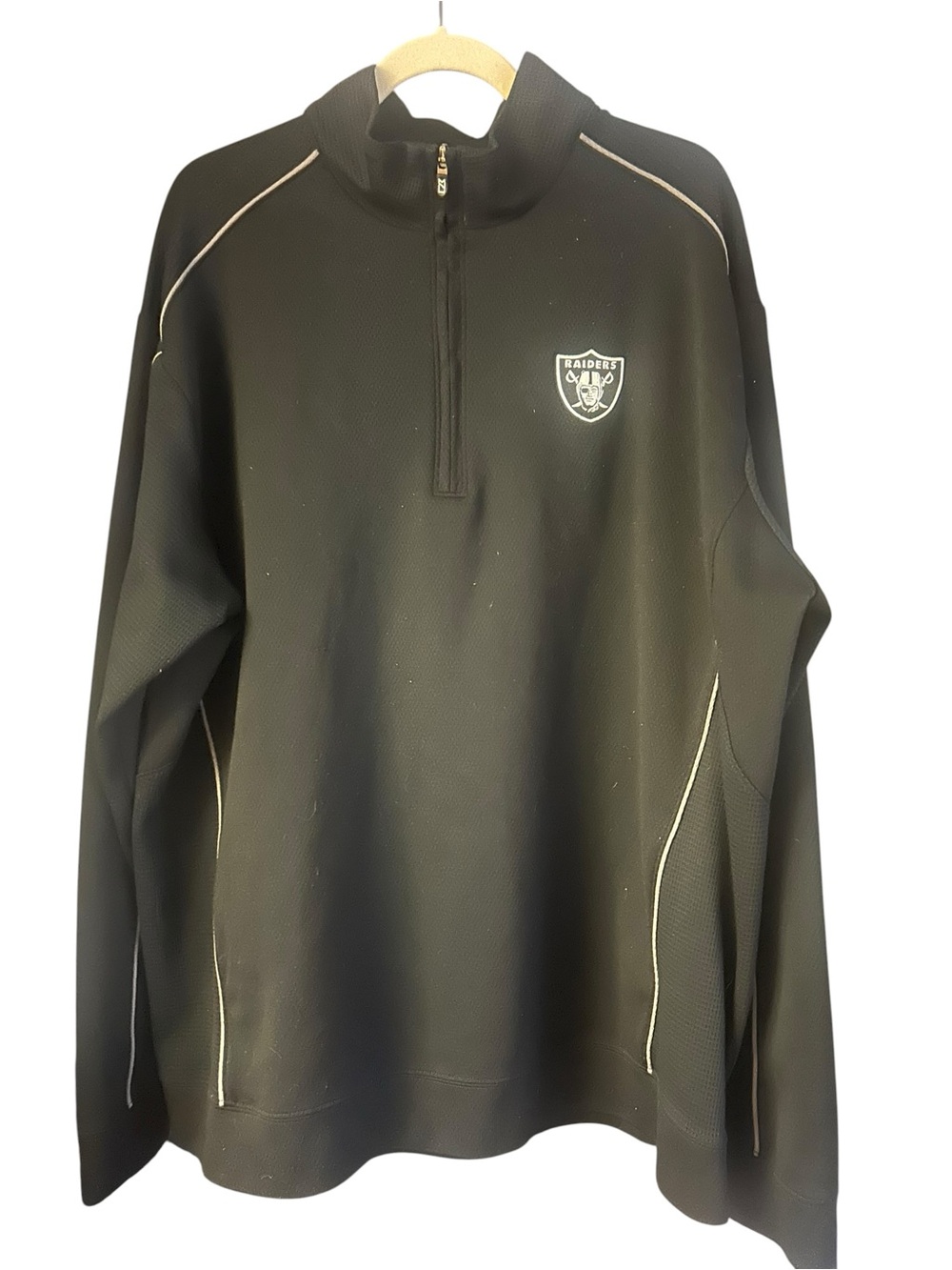 Raiders NFL Black Quarter-Zip Performance Pullover